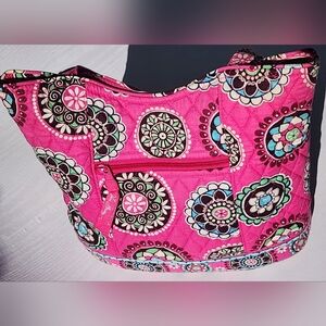 Vera Bradley 90s Cupcakes Pink Shoulder Bag Tote 12" x 10" Vibrant - No Fading!